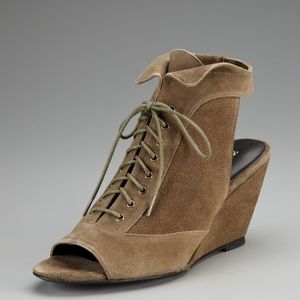 - Elizabeth and James Penny Lace up wedge booties